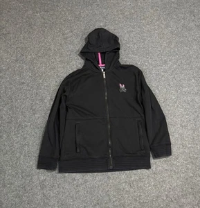 Psycho Bunny Hoodie Jacket Youth XL 18/20 Full Zip Black Logo Sweatshirt - Picture 1 of 11