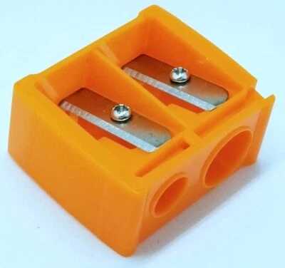 Sacapuntas de Maquillaje 2 en 1 Sacapuntas 1 Pieza Regular/Jumbo Color Naranja Foto 1 de 4