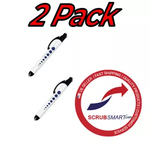 2 Reusable Penlights Click Nurse Medical Pen Light + Pupil Gauge US Seller! - Picture 1 of 2