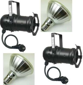 2 Stück PAR 30 PROFI Disco Scheinwerfer Spot Schwarz & 11 Watt LED Leuchtmittel - Picture 1 of 10