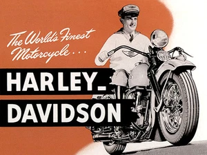 1939 Harley - Davidson "The World's Finest..." - Promotional Advertising Poster - Picture 1 of 1