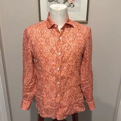 Isaia - Camisa de vestir manga larga estampada con botones - Talla 15,5 Foto 1 de 4
