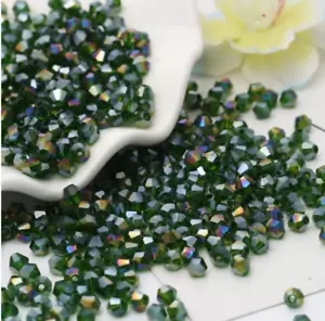 3mm--8mm Bicone Faceted AB Crystal Glass Loose Crafts Beads Jewelry Making - Picture 1 of 42