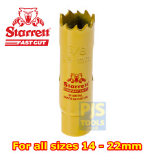 Starrett fast cut bi-metal holesaw 14, 16, 17, 19, 20, 21, or 22mm hole saw