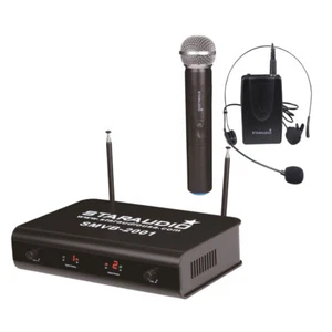 2CH VHF Wireless Microphone System 1 Headset Lavalier Bodypacks 1 Handheld Mic - Picture 1 of 12