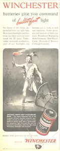 1944 WWII WINCHESTER Batteries native American PRINT AD canoe brave warrior - Picture 1 of 1