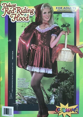 Adult Sexy Red Riding Hood Costume Dress Cape Sequins Cosplay Prop Theater - Image 1 of 4