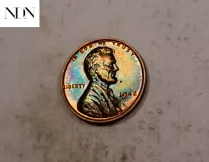 1942 Lincoln Wheat Penny Cent - Gem Proof++ (rainbow toned) - #W703 - Picture 1 of 5