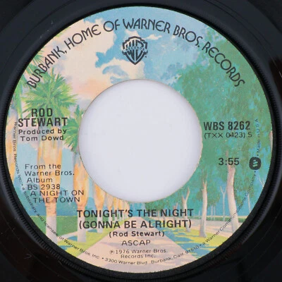 Rod Stewart – Tonight's The Night / Fool For You 1976 45 rpm 7" Record WBS 8262 - Image 1 of 4