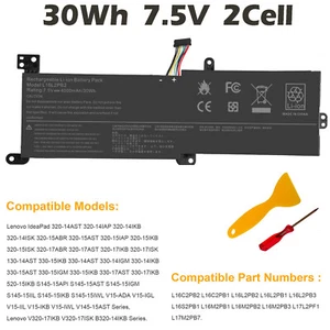 30Wh L16C2PB2 L16M2PB1 Battery For Lenovo IdeaPad320 Series L16L2PB2 L16L2PB1 US - Picture 1 of 13