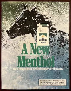 1988 MARLBORO Lights Vintage Print Ad Menthol Zigaretten Pferd Wasser - Bild 1 von 1