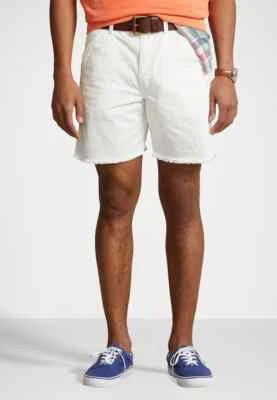 Pantalones Cortos Polo Ralph Lauren Blanco Carpintero Look Vintage Para Hombre Talla 34 Nuevos con Etiquetas 6" Entrepierna Foto 1 de 4