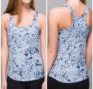 Lululemon Studio Racerback Tank Star Crushed Silver Fox Deep Navy Women - Picture 1 of 8
