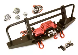 Parachoques de aleación frontal realista con cabrestante y LED para Traxxas TRX-4 con montaje de 43 mm - Imagen 1 de 1