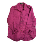 LAUREN RALPH LAUREN Petite Linen Purple Button Up Shirt Blouse - Size Large