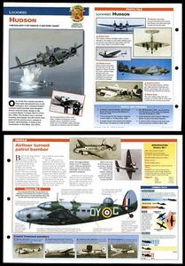Hudson #13 American WWII Aircraft Of The World Fold-Out Card - Picture 1 of 1