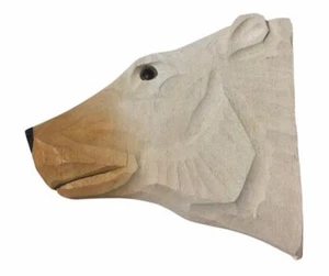 Handmade Wood Carved Polar Bear Magnet - Picture 1 of 3