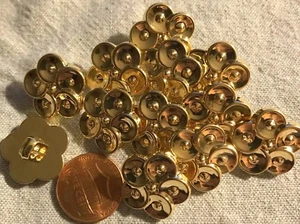 Lote de 12 botones de caña de plástico tono dorado brillante 3/4" 19 mm # 3582 - Imagen 1 de 1