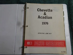 Chevrolet de Canadá 1976 chevette/libro de piezas acadian/catálogo de piezas originales - Imagen 1 de 9