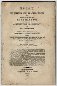 1827 AUFSATZ SCHAFFEN HEIMMÄRKTE ZUM VERKAUF LANDWIRTSCHAFTLICHER PRODUKTIONEN von TIBBITS - Bild 1 von 1