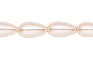 1 Std(20) Medium Pink Glass Pearl 15x7mm-18x8mm Teardrop Beads with 1.3mm Hole - Picture 1 of 2