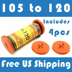 105 to 120 Roll Film Spool Adapter Set/Kit 4pcs No.1 Folding Pocket Kodak MD C - Picture 1 of 4