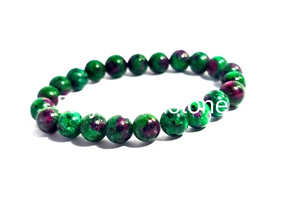 Natural Ruby Zoisite Stone Bracelet Minimalist Ruby Bracelet Healing Bracelet - Image 1 of 4