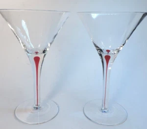 2 PIER 1 RED TEARDROP MARTINI GLÄSER (NEUWERTIG!) - Bild 1 von 4
