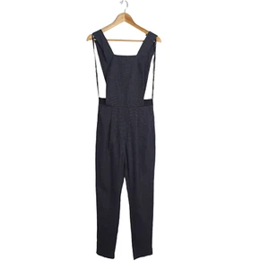 Topshop Size 10 Grey Wool Mix Pinafore Bib Dungaree Pants Jumpsuit NWOT - Picture 1 of 11