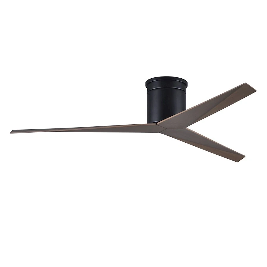 Matthews Fans Eliza-H Flush Mount Ceiling Fan, Black/Gray Ash Blades - EKH-BK-GA - Image 1 of 1