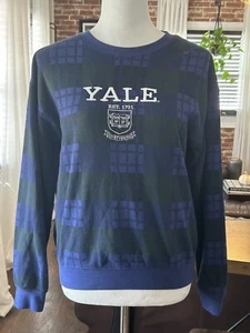 Vintage 90s Yale University Plaid Sweatshirt Size Small - Picture 1 of 4