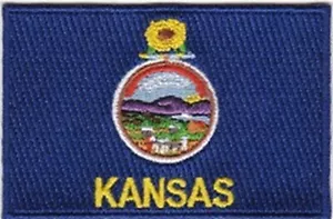Kansas USA Staatsflagge bestickte Patches 3""x2"" Aufbügeln - Bild 1 von 1