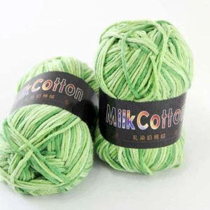 AIPYARN 2Ballsx50gr Cotton DK Baby Crochet Yarn Hand-dyed Wool Socks Knitting 03 - Picture 1 of 5