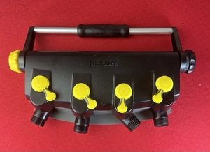 Nelson 4-Way Hose Faucet Manifold Splitter Garden Water Control Valve Tool - Picture 1 of 7