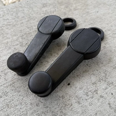 (PAR) 2x Jeep Cherokee XJ 84-96 OEM Manivela Manual Manija Ventana Negro Foto 1 de 3