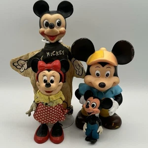 Lot of 4 Vintage 1960’s Disney Productions Mickey & Minnie Toys Mixed Lot - Picture 1 of 24