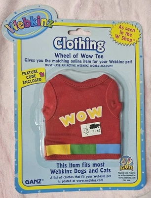 Retro Early 2000s Ganz Webkinz Clothes - Wheel Of Wow Tee - NEW W Play Code  - Image 1 of 2