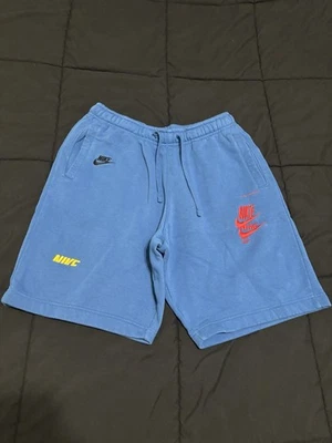 Pantalones Cortos Nike Para Hombre Grandes Azul Multicolor Polar Multi Swoosh Gráfico Cordón Foto 1 de 3