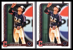(2) Card Lot - Andres Gimenez Cleveland Guardians - Base Card 270 - Picture 1 of 2