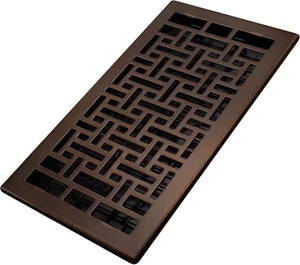 Registro de piso oriental decorativo AJH612-RB, 6 pulgadas por 12 pulgadas, bronce frotado - Imagen 1 de 6