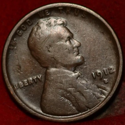 1912-S San Francisco Mint Copper Lincoln Wheat Cent - Image 1 of 2