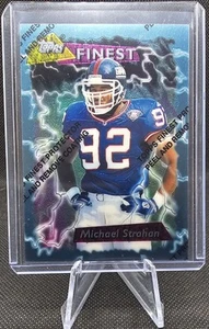 Michael Strahan Finest #91 1995 con cáscara de los Gigantes de Nueva York  - Imagen 1 de 2