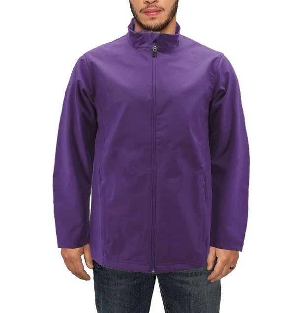 Men's Classic Soft Shell Water Resistant Fleece Lined Zipper Track Jacket - Image 1 of 1