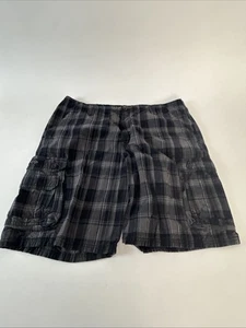 Lee Men’s Cargo Shorts Blue/Gray Plaid Check Straight Size 38 - Picture 1 of 11