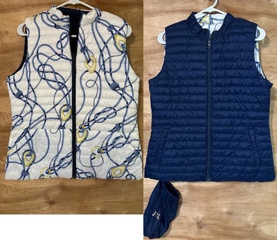 Colete acolchoado J. Mclaughlin feminino grande Tahoe reversível bolsa equestre - Imagem 1 de 4