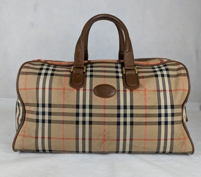Authentic BURBERRY Nova Check Haymarket Beige Canvas Travel Bag - Image 1 of 4