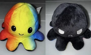 Tee Turtle reversible Octopus Plush Rainbow Black - Picture 1 of 4