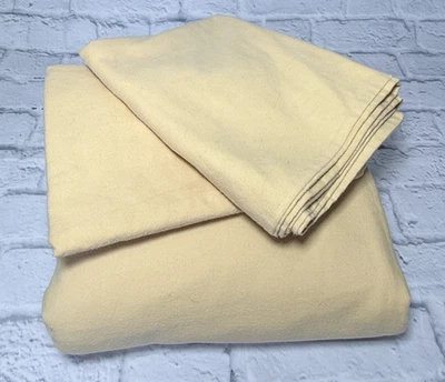 Waverly Garden Room FLANNEL Sheet Set Yellow QUEEN Flat Pillowcases Cottage Farm - Image 1 of 4