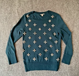 Alogeno, donna, impreziosito gioiello, pullover, maglione, taglia S, verde - Foto 1 di 7