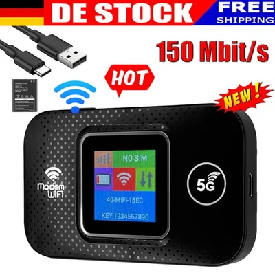 4G LTE Tragbare Mobiler WLAN Router Hotspot 150 Mbit/s WLAN Modem SIM Karte - Bild 1 von 4
